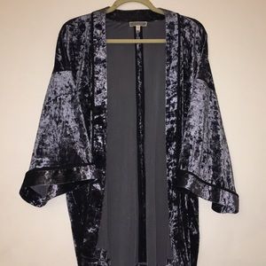 Blue velvet kimono / poncho